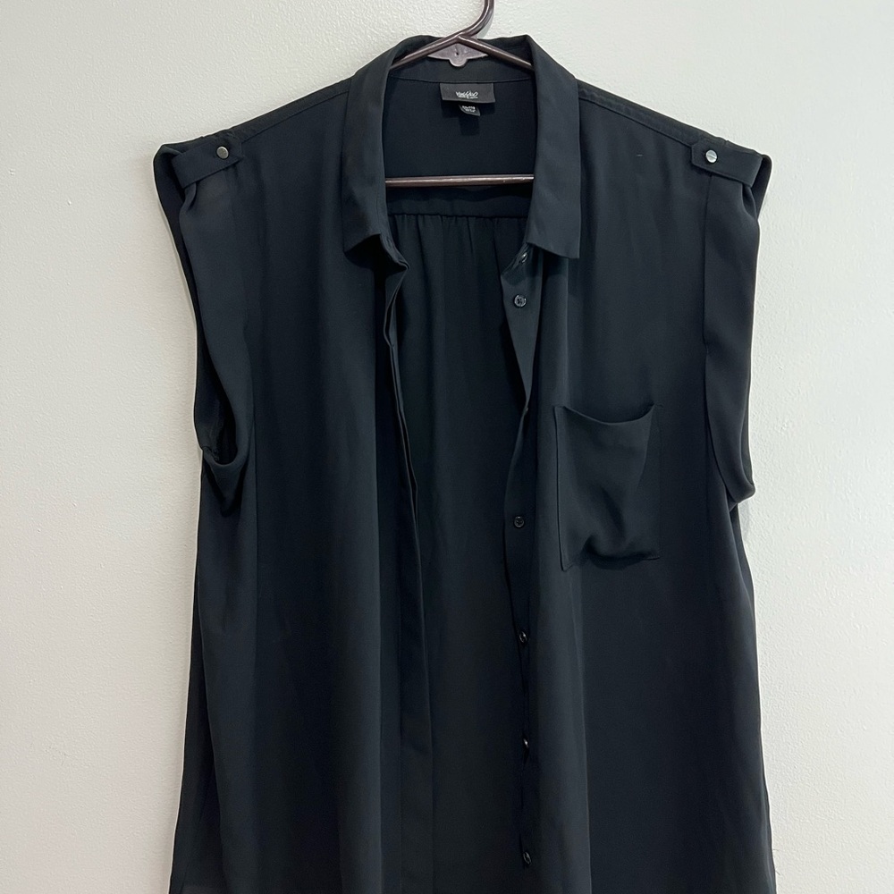 Mossimo Supply Co. Black Cap Sleeve Blouse